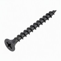 Tornillos para paneles de yeso de rosca gruesa de cabeza de trompeta Phillips de acero al carbono con fosfato negro, 3.5x25-55mm, directo de fábrica