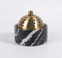 Brûleur d'oud arabe de luxe en marbre naturel sculpté à la main avec motif islamique, élégant accessoire de décoration pour la maison, porte-bakhoor haut de gamme