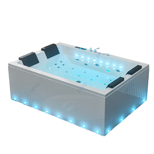 Hidro acrílico independiente moderno para jacuzzi, bañera de hidromasaje con Control Digital con cascada grande, escurridor de bañeras de hidromasaje para villas - Product Image 2