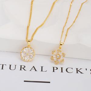 JXX 2023 JDZ-159 Collar con Colgante de Estilo Clásico Personalizado con Circonita y Oro de 24K, Joyería Moderna para Mujeres y Niñas, Hecho de Latón - Product Image 3