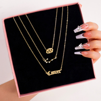 Nouveau Collier Pendentif Diamant Constellations Tendance pour Femme, Ensemble de Bijoux Or Horoscope Cristal Signe Astrologique