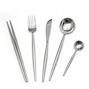 Silverware Set Favor 24 buah sendok garpu 18/10 baja tahan karat klasik 4 buah 24 buah Set alat makan untuk pernikahan