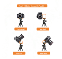 Support d'appareil photo pliable modèle 88229 en aluminium CNC avec plaque à dégagement rapide compatible Arca, logo OEM gravé au laser, fixation pour trépied