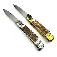 Couteau pliant tactique de camping AKC de haute qualité avec manche en bois de cerf, portable, tranchant, pour collection ou cadeau
