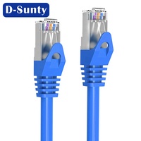 Cable de Conexión Blindado SFTP Cat6a RJ45 D-sunty, Cable de Cobre Desnudo 24AWG/26AWG, 0.5m-100m