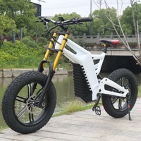 Vélo électrique tout-terrain à suspension intégrale, pneus larges en fibre de carbone, 20 pouces, 48V 1000W, moteur arrière sans balais, batterie lithium 25AH, vente chaude