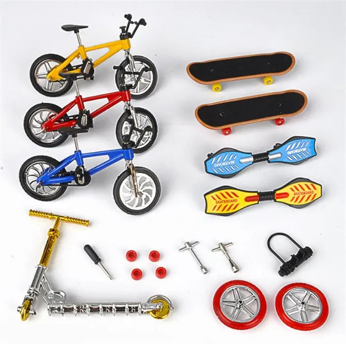 Mini Bike Finger Bikes Finger Skateboard Set Finger Bicycle Skateboard Cool Boy Toy with disassembly tools
