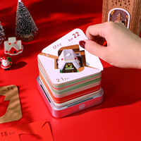Bloc-notes 3D en forme de maison de Noël colorée, décoration de bureau, bloc-notes, papeterie mignonne, cadeau de Noël de luxe pour les amis et les enfants