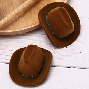 1Pcs Cowboy <b>Hat</b> Shape Velvet Jewelry Display Storage Case New Elegant Rings <b>Box</b> Organizer Packaging - Product Image 5