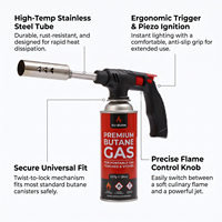 Torche à gaz butane longue portée Orangegaz pour camping en extérieur, barbecue, soudure, cuisson en cuisine, outil manuel