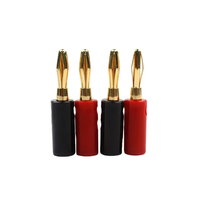 Connecteur banane 4mm noir rouge plaqué or Terminal isolé Haut-parleur Fiche banane Jack