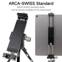 Support de fixation universel en alliage d'aluminium pour trépied de bureau, avec vis 1/4 et griffe porte-accessoire, compatible tablette, téléphone portable et iPad