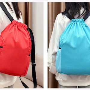 Sac à dos promotionnel en polyester 600D 420D 210D, personnalisé avec logo, imperméable, avec poche zippée, léger, pour le sport, avec cordon de serrage - Product Image 3