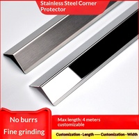 Bande de protection d'angle de carrelage de cuisine en acier inoxydable en forme de L, anti-collision, anti-plis, design moderne minimaliste, effet miroir léger