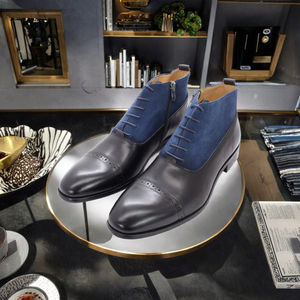 Chaussures de mariage pour hommes en cuir véritable à lacets Sh12010a, mocassins à bout fermé, bottes de bureau et de carrière pour le printemps, taille 47 - Product Image 3