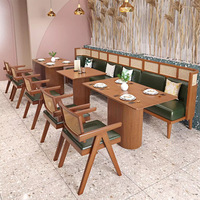 Ensemble de table et chaises de restaurant moderne, banquette rembourrée en bois pour café, hôtel, mobilier commercial