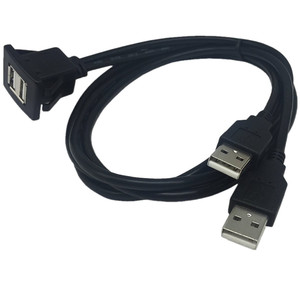 Cable USB de doble puerto 2.0 macho a hembra de 1m para extensión de audio de coche con carcasa de ABS - Product Image 2
