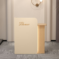 Petit bureau d'accueil à LED blanc simple Salon de beauté pour hôtel Spa Salon Restaurant Mobilier de bureau Bureau de travail avec armoire
