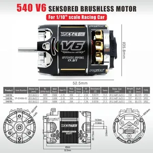 Moteur Brushless Sensored Étanche SURPASS Rocket RC 540 13.5T 17.5T 21.5T SPEC 3.175mm pour Voiture de Course RC 1/10 1/12 - Product Image 6