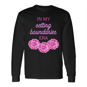 T-shirt à manches longues In My Setting Boundaries Era avec fleurs roses, T-shirt promotionnel Era Pink Flowers - Product Image 2