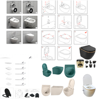 WC artistique rond avec cuvette intégrée Rosa Toilets, siège intelligent, cuvette sanitaire, coloris Glaze, WC intelligent avec réservoir à double chasse