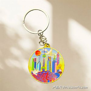 Souvenirs touristiques en métal <span class=keywords><strong>de</strong></span> Shanghai, objets culturels et porte-clés, pendentifs <span class=keywords><strong>de</strong></span> sites touristiques, Tour <span class=keywords><strong>de</strong></span> la Perle, La Rive, Temple du Dieu <span class=keywords><strong>de</strong></span> la Ville - Product Image 4