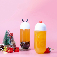 Dapat disesuaikan untuk botol minum plastik bening dengan tutup sekrup wadah kosong segel hewan peliharaan untuk berbagai minuman seperti jus Soda teh
