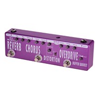 Guitare 6 en 1 RC5 avec pédale à effets multiples, réverbération, chœur, distorsion, surdrive, amplificateur, tampon, coque entièrement métallique avec True Byp