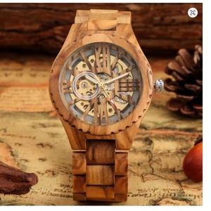 Luxury Fashion Hollow Movement Cool Unisex Wooden <b>Mechanical</b> <b>Watch</b> Men's Luxury Wooden <b>Watch</b> Best Holiday Gift - Product Image 2