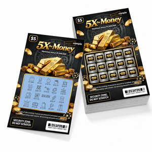 Boletos de Lotería Rasca y Gana Personalizados con Impresión CMYK, Diseño de Seguridad Opaco, Patrones Personalizados - Product Image 1
