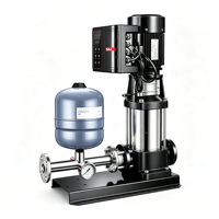 Pompa Booster Tekanan Konstan Sentrifugal Multistage Vertikal Stainless Steel 3 HP Sambungan Flens Pompa Otomatis Penuh
