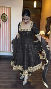 ชุดผ้าไหม Anarkali ชุดปาร์ตี้ dupatta and pent Palazzo สำหรับส่งออกจากอินเดีย - Product Image 2