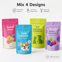 Sachets Mylar souples personnalisés de 3,5 g, imprimés, de qualité alimentaire, à fermeture éclair refermable, pour bonbons, gommes, aliments pour animaux de compagnie et snacks