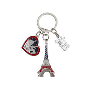 Porte-clés en alliage de zinc, mini tour Eiffel 3D en forme de cœur, fait main, léger, vintage, de qualité supérieure, nouveau <span class=keywords><strong>souvenir</strong></span> touristique de France, <span class=keywords><strong>Paris</strong></span> - Product Image 1