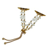Nouveau bracelet de montre en métal irrégulier avec perles pour IWatch S10, style fin pour femme, compatible avec le style Instagram