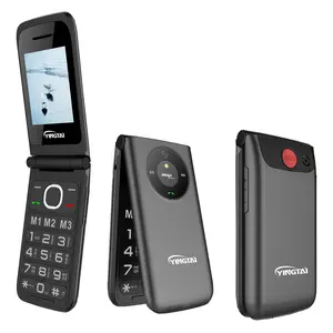 Celular tamanho pequeno de 2.4 polegadas, botão grande, som alto, dual sim, celular para idosos, flip 2g