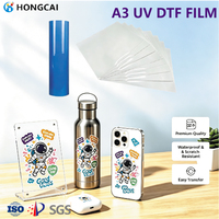 Nouveau produit HONGCAI : Film autocollant PET DTF A&B pour impression par transfert à froid, format A3 (30 cm), pour imprimante UV