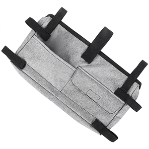 Universal Wheelchair Side Organizer Storage Bag Armrest Pouch with Cup Holder and Reflective Strip - Product Image 1