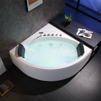 Baignoire autoportante moderne en acrylique pour deux personnes, 12 jets, fonction massage et remous, avec drain, pour salle de bain et hôtel