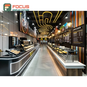 ตู้โชว์ร้านกาแฟแบบตั้งอิสระ ตู้โชว์ไม้ลามิเนตสำหรับร้านค้าปลีก ตู้โชว์ร้านกาแฟเชิงพาณิชย์ - Product Image 1