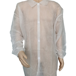 <span class=keywords><strong>Blouse</strong></span> de laboratoire blanche jetable en polypropylène (SPP) à manches longues avec poignets élastiques, tablier de <span class=keywords><strong>visiteur</strong></span> industriel - Product Image 2