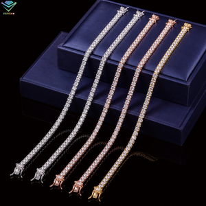 925 <b>Silver</b> Gold Plated VVS Moissanite 2mm 6.5mm Hip Hop Women Men's Tennis <b>Chain</b> Necklace Anniversary Gift - Product Image 3