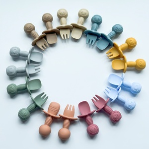 Juego de <span class=keywords><strong>Cuchara</strong></span> y Tenedor de Silicona de Grado Alimenticio Ecológico para Bebés Recién Nacidos, Libre de BPA, Apto para Lavavajillas, a Prueba de Fugas, No Tóxico - Product Image 5