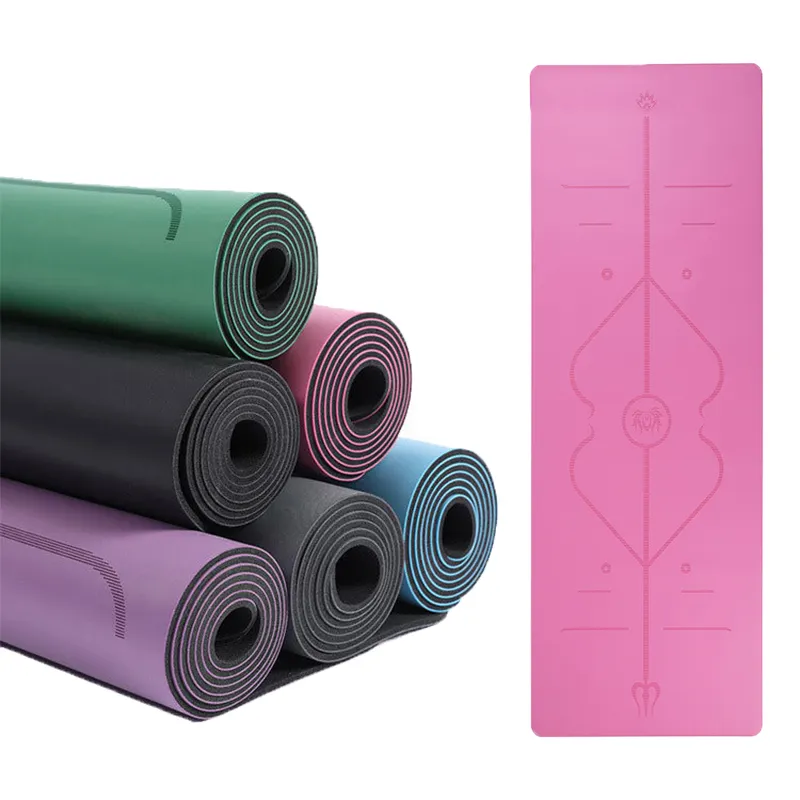 Tapete de yoga barato com saída de silicone, 5mm de espessura privada, porta, viagem, oem, etiqueta personalizada, pu, conjunto de tapete de yoga