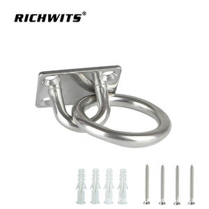 Accessoires de quincaillerie marine en acier inoxydable : Plaque de montage, vis de base, boucle de fixation pour voile d'ombrage, loquet de porte carré, anneau de sécurité - Product Image 2