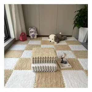 1 buah, karpet teka-teki eva, karpet shaggy modern, karpet ruang tamu, karpet tebal untuk ruang tamu, karpet mewah, lembut, nyaman