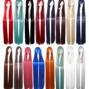 Ainizi venta al por mayor <span class=keywords><strong>150cm</strong></span> largo recto resistente al calor color sólido sintético Halloween Cosplay peluca - Product Image 2