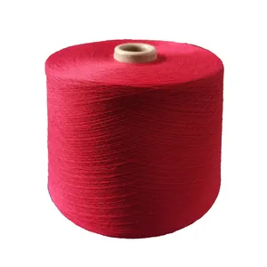 Низкая цена 30/1 окрашенная пряжа из переработанного полиэстера для вязания и ткачества