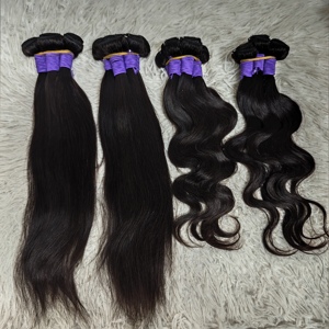 Wholesale Letsfly Straight and <b>Body</b> <b>Wave</b> Human Hair Extensions Remy Brazilian Natural Hair Bundles 20PCS/KG - Product Image 4