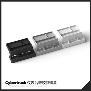 Boîte de rangement en silicone pour tableau de bord Tesla Cybertruck 2024-2026, support multifonction derrière l'écran pour mouchoirs, etc. - Product Image 3